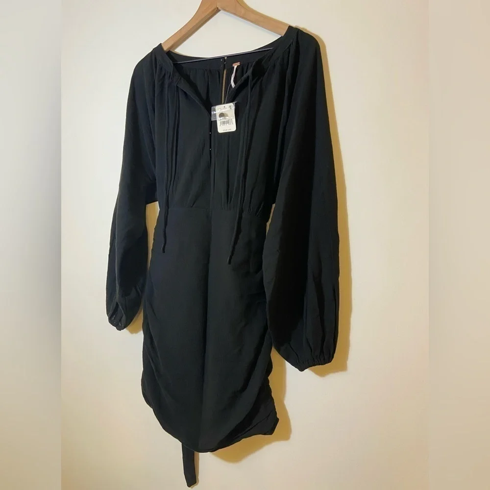 NWT FREE PEOPLE ENDLESS SUMMER Sz (S) THE ONLY ONE  BLACK  TIE BACK MINI DRESS